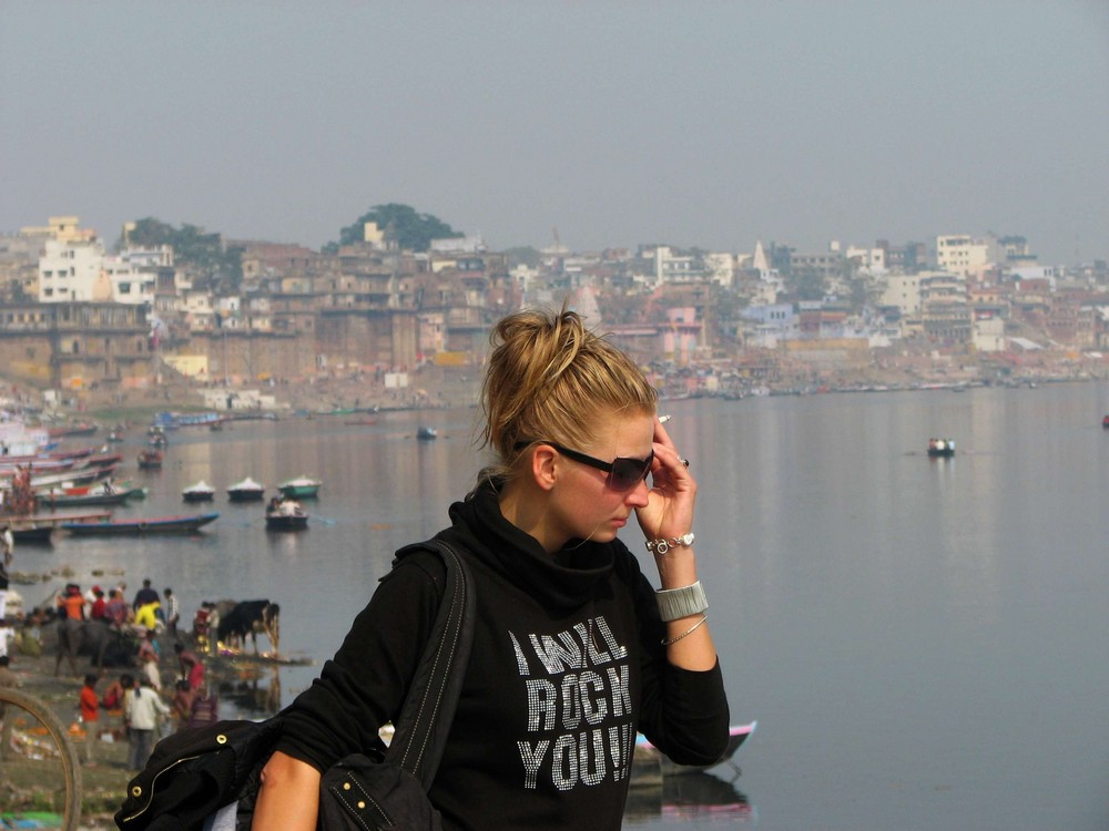 in Varanasi an den Ghats des Ganges