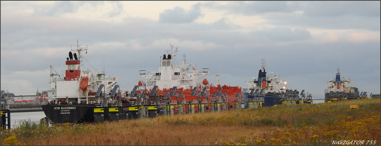 In Warteposition, Calandcanal, Rotterdam.