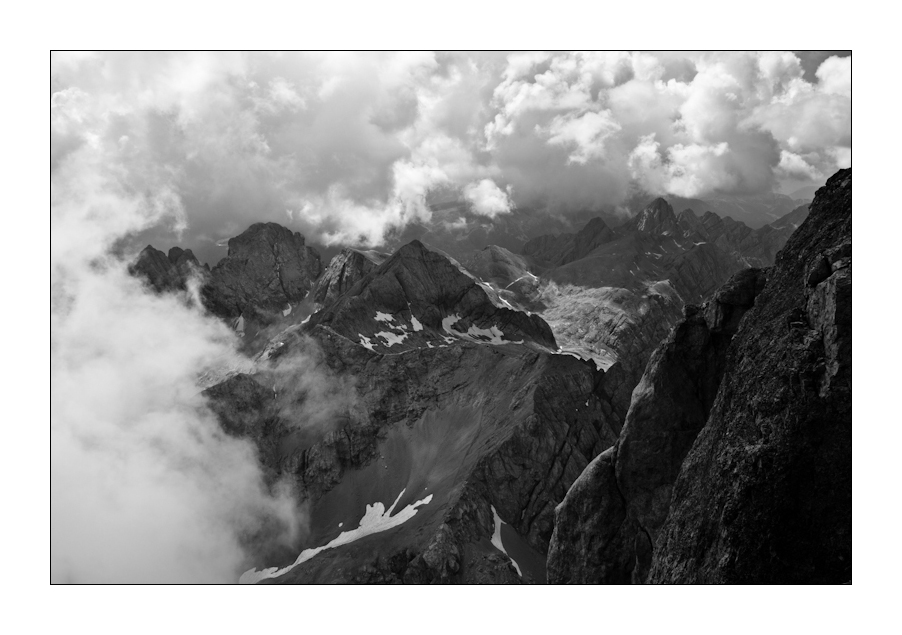 in Wolken gehüllt