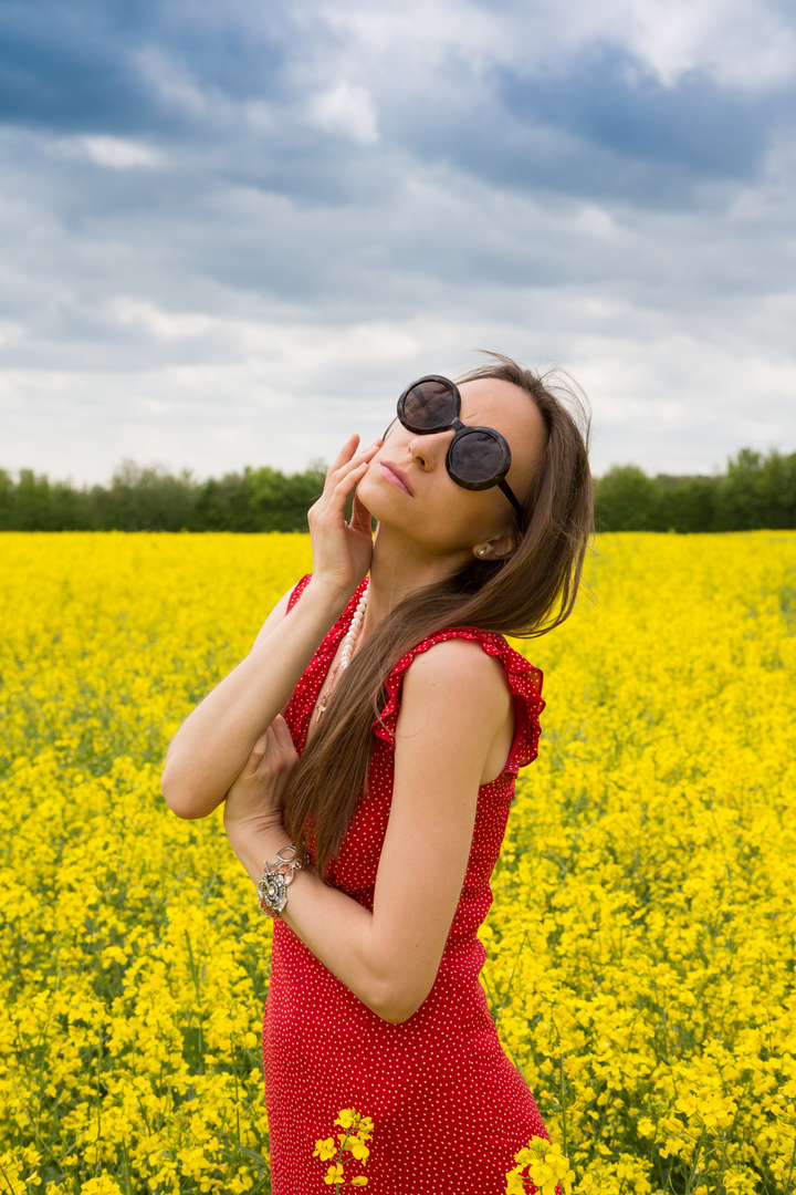 In yellow field