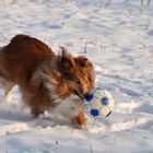 Ina beim "Schneeball" spielen.