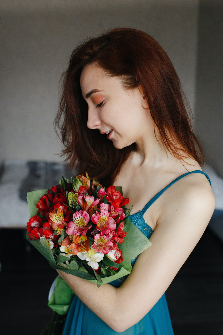 Ina with flowers