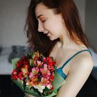 Ina with flowers