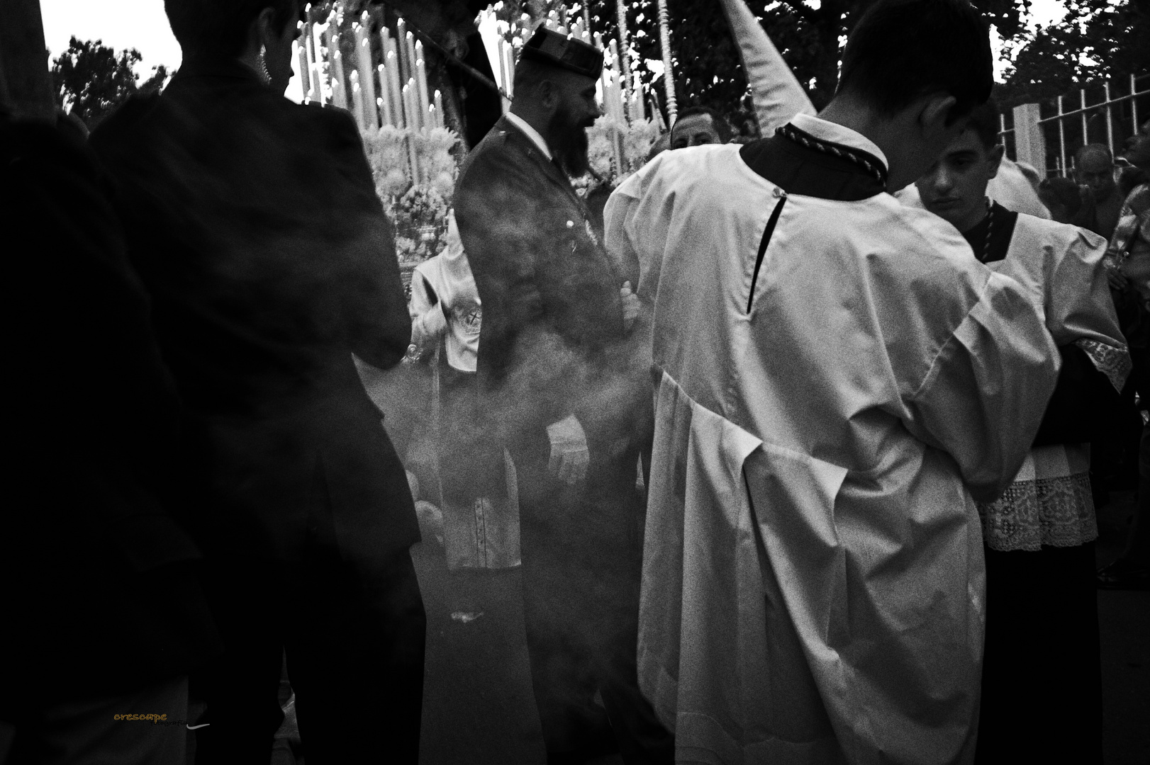 semana santa de Sevilla, incienso Stock Photo