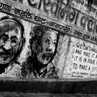 India Varanasi Gandhi Mandela graffiti on ghats