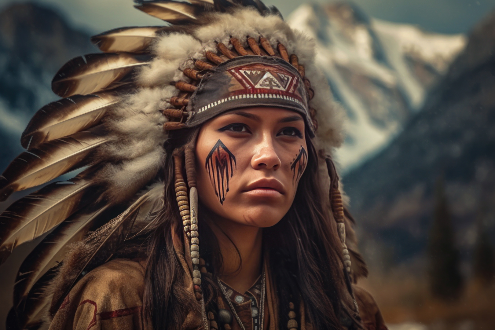 Indian Sioux Squaw Foto & Bild ki montagen, digiart, art Bilder auf