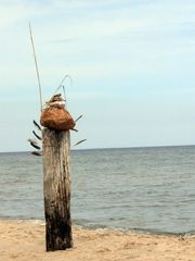 Indianerpfahl am Strand