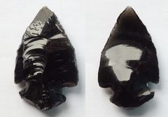 Indianische Pfeilspitze aus Obsidian - Artefakt 