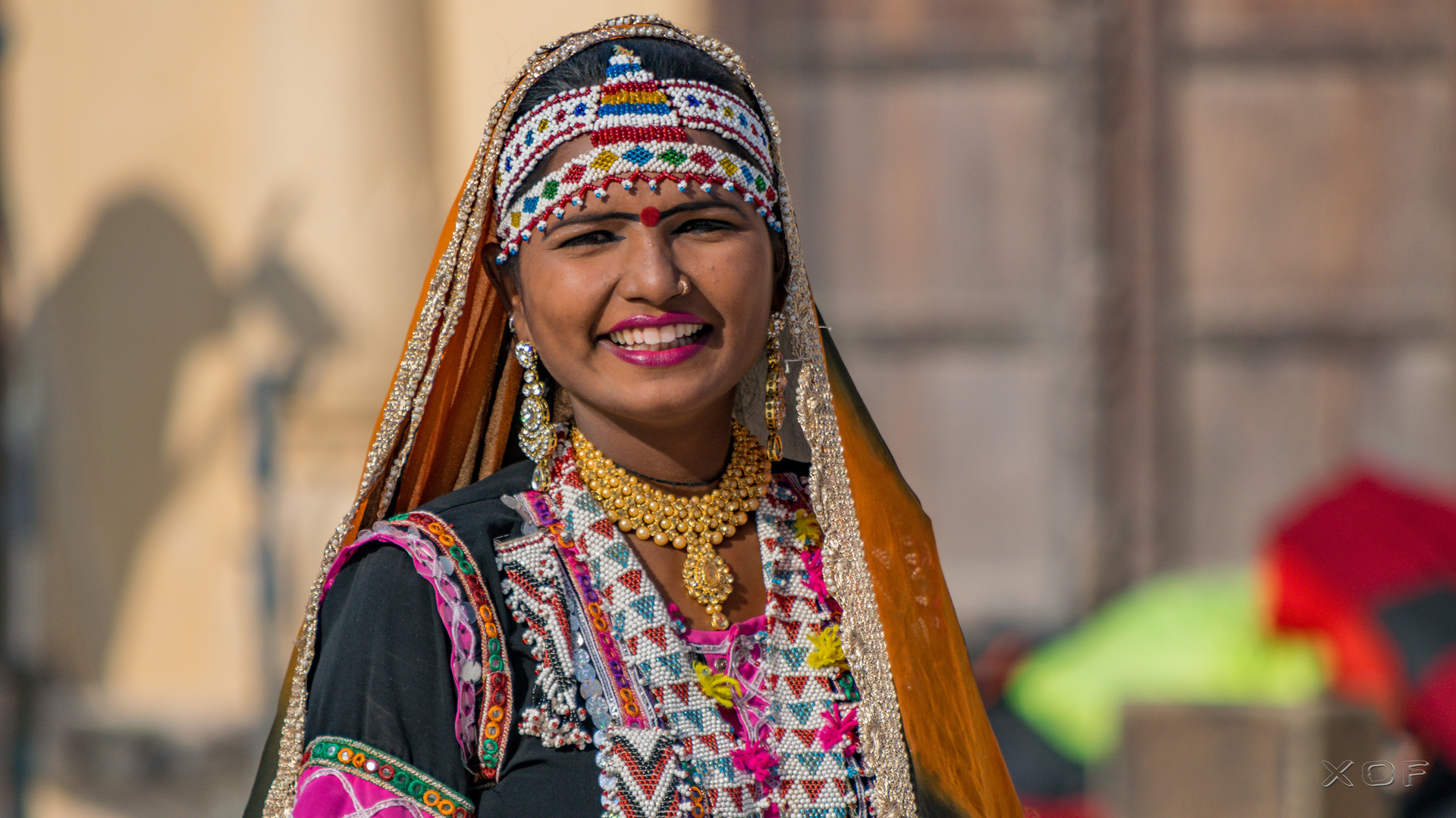 Indische Darstellerin im Amber Fort 