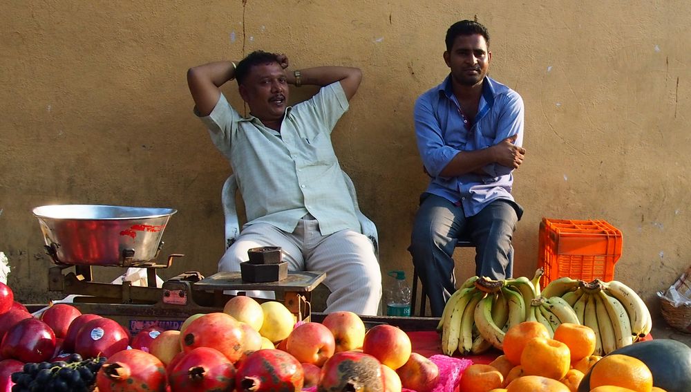 Indische Obstverkäufer