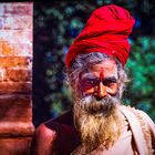 Indischer Sadhu auf Pilgerschaft in Nepal