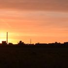 Industriegebiet Krefeld Uerdingen im Sonnenuntergang