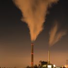 Industriehafen Düsseldorf bei Nacht