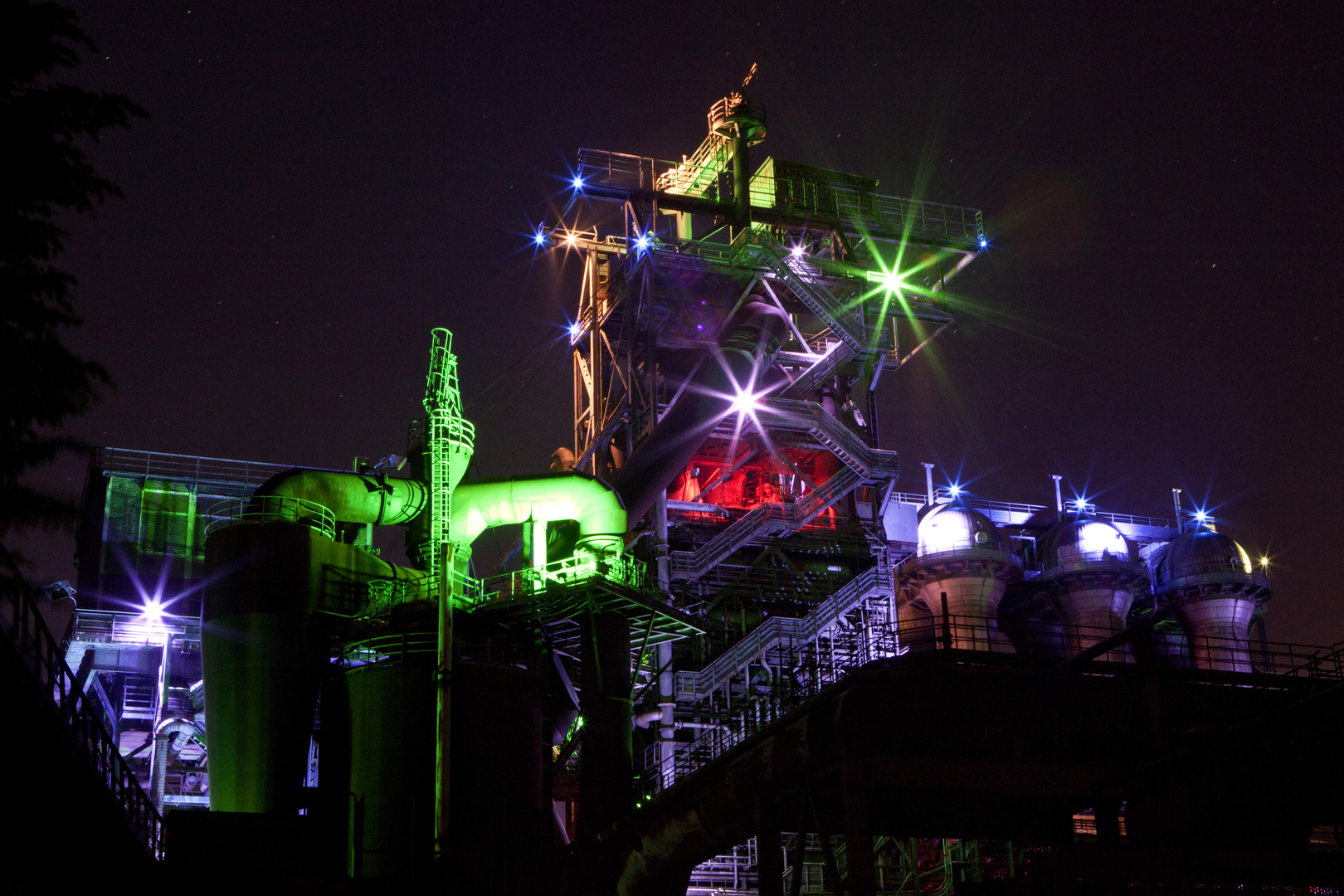 Industrielandschaft Duisburg-Nord bei Nacht