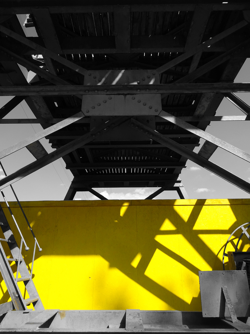 industry in bw and yellow