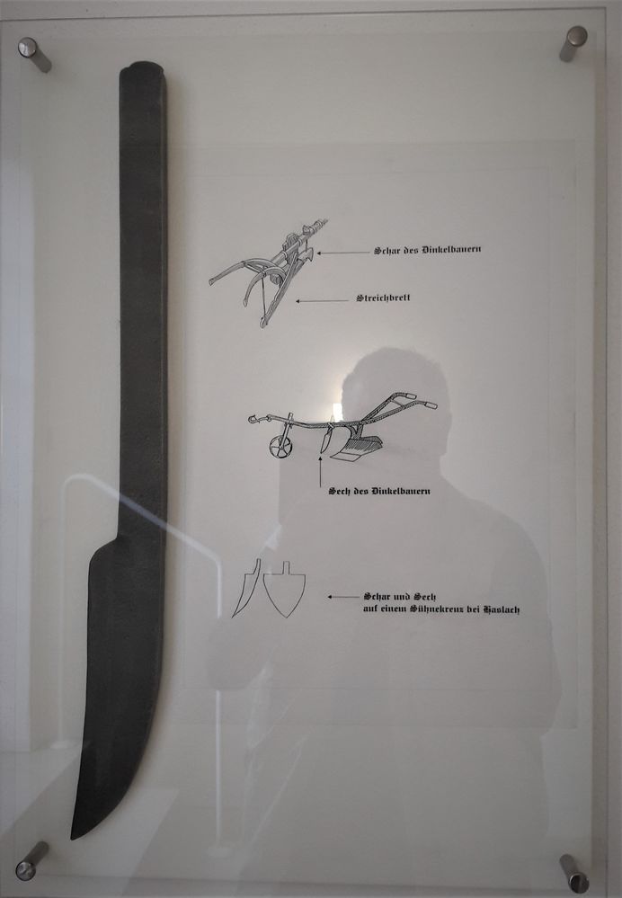 Infotafel neben Dinkelbauer in der Musikschule Dinkelsbühl (mit Halbselfie :-) 