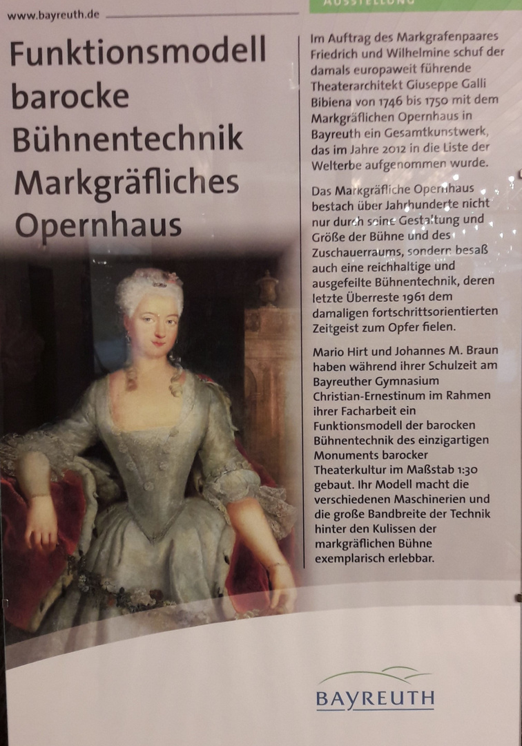 Infotafel   Opernhaus Bayreuth Weltkulturerbe