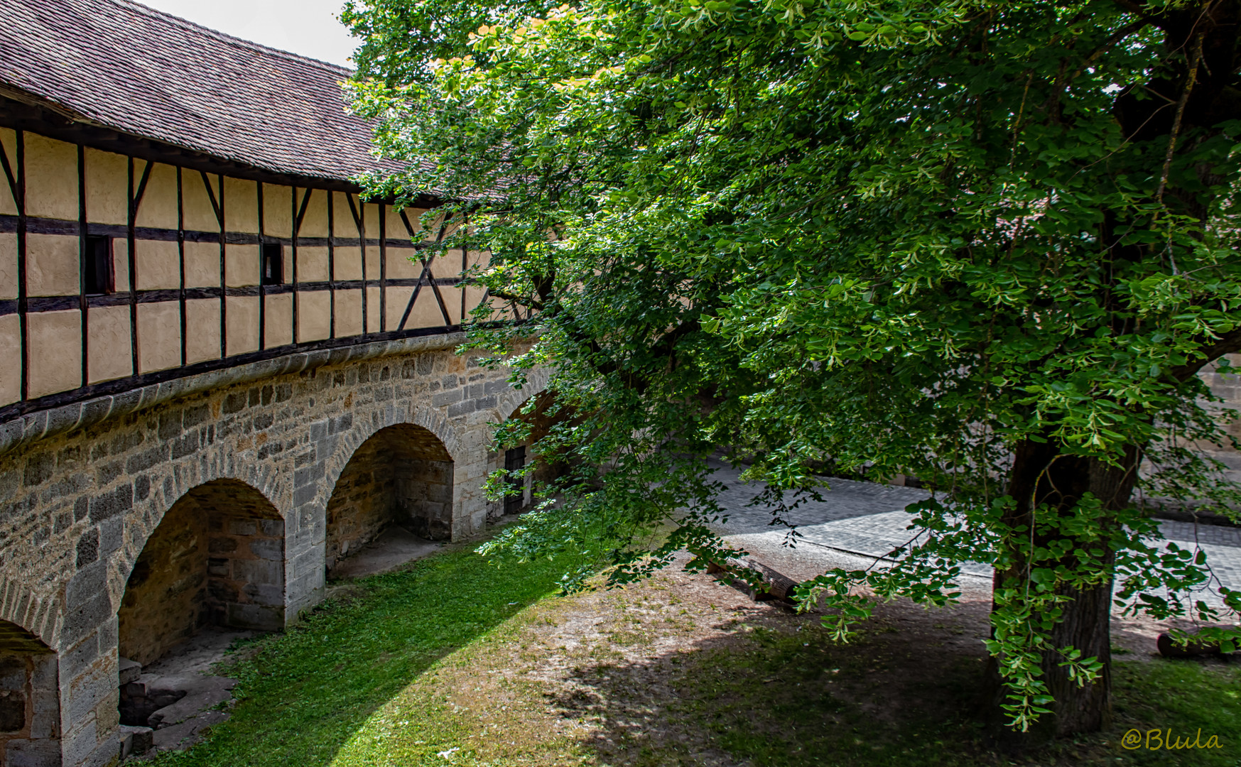 Innenhof (Fanghof) der Spitalbastei Rothenburg 