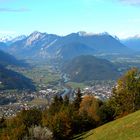 Inntal , Telfs,Stams,im Hintergrund das Kirchlein Maria Locherboden,rechts das Mieminger Plateau bek