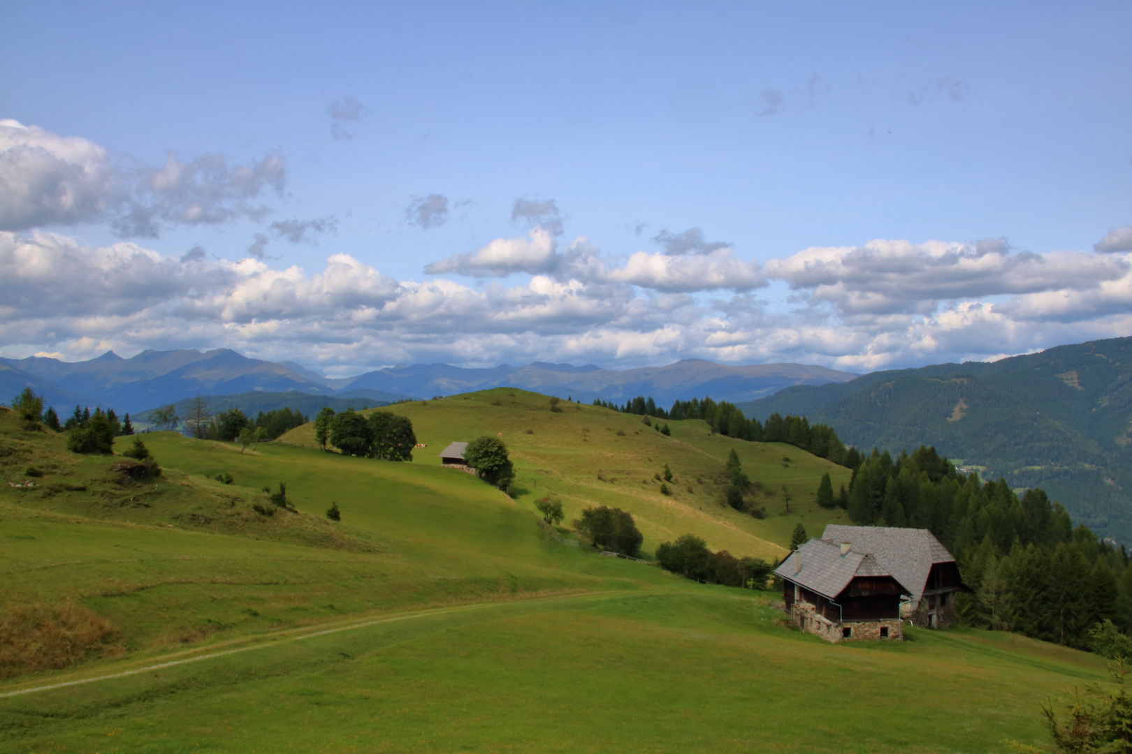 Ins Land einischaun. Blick in die Landschaft