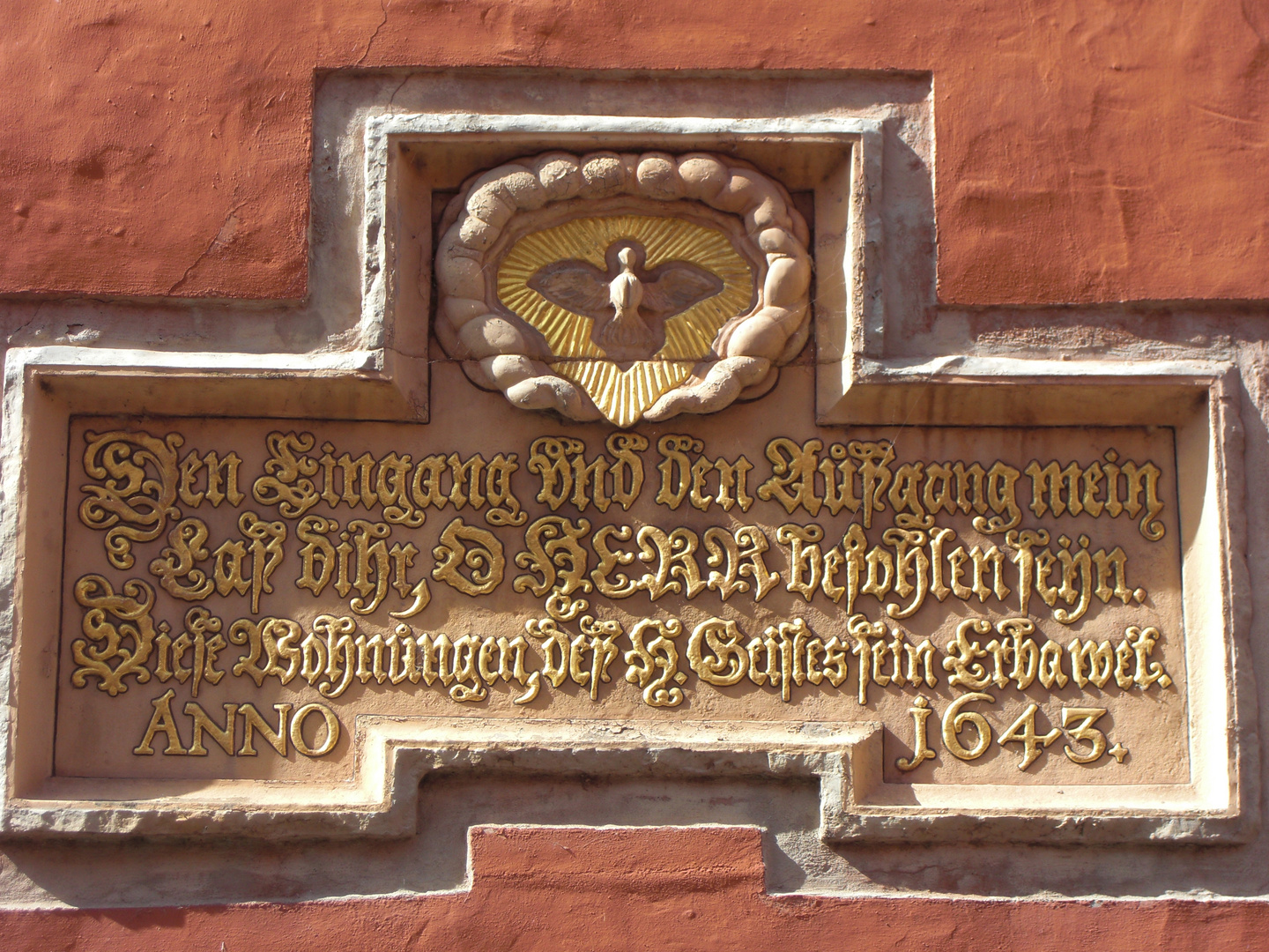 Inschrift am Kloster zum Heiligen Geist in Stralsund