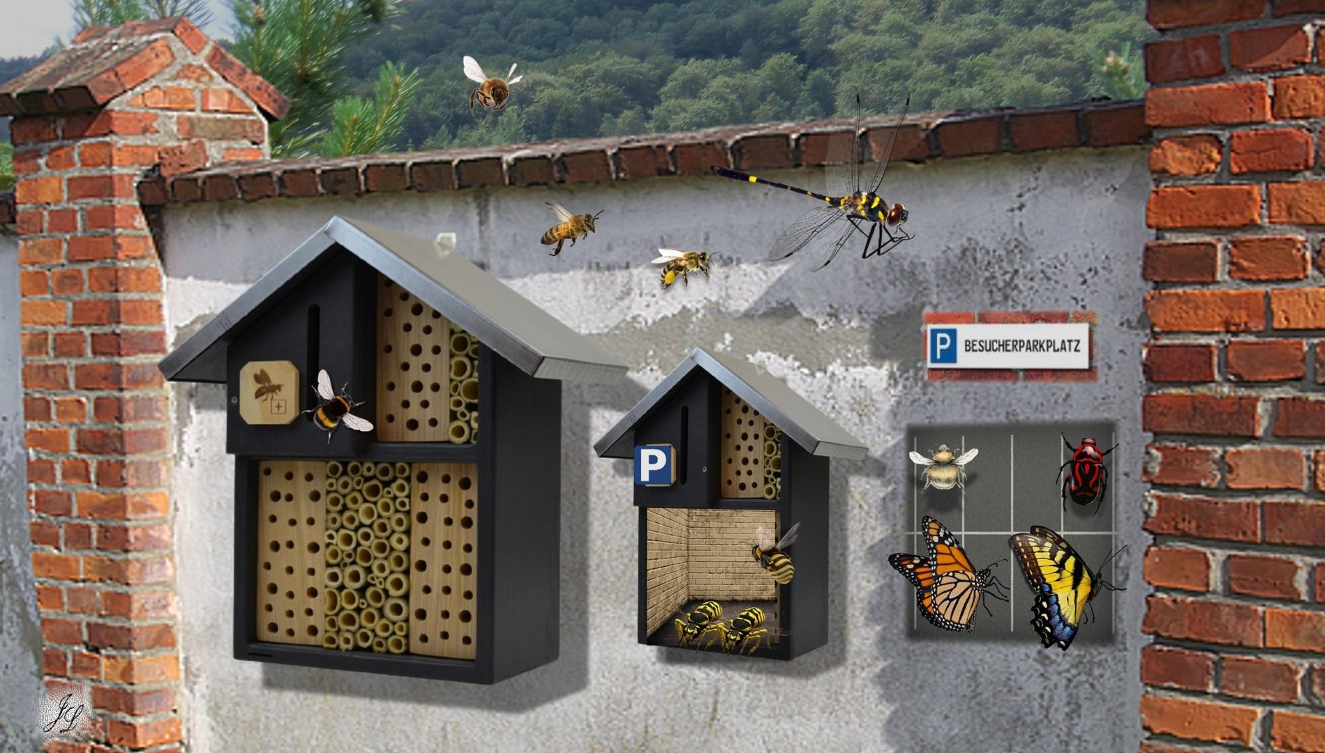 Insektenhotel - Parkplatzlösung