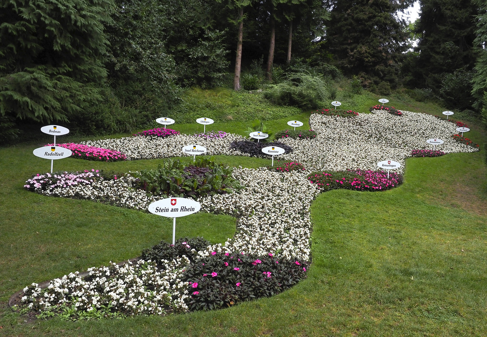 Insel Mainau Bodensee in Form von Blumenarrangement
