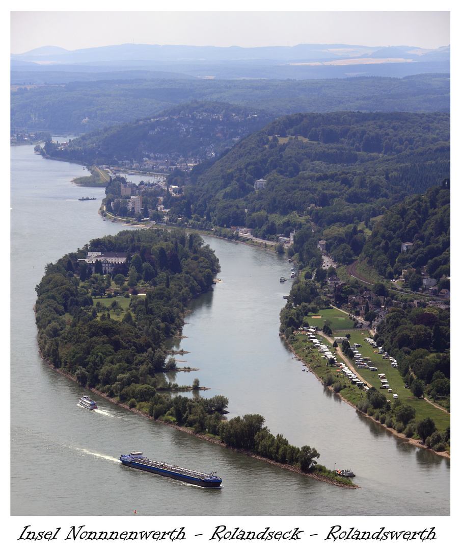 Insel Nonnenwerth mit Rolandseck und Rolandswerth