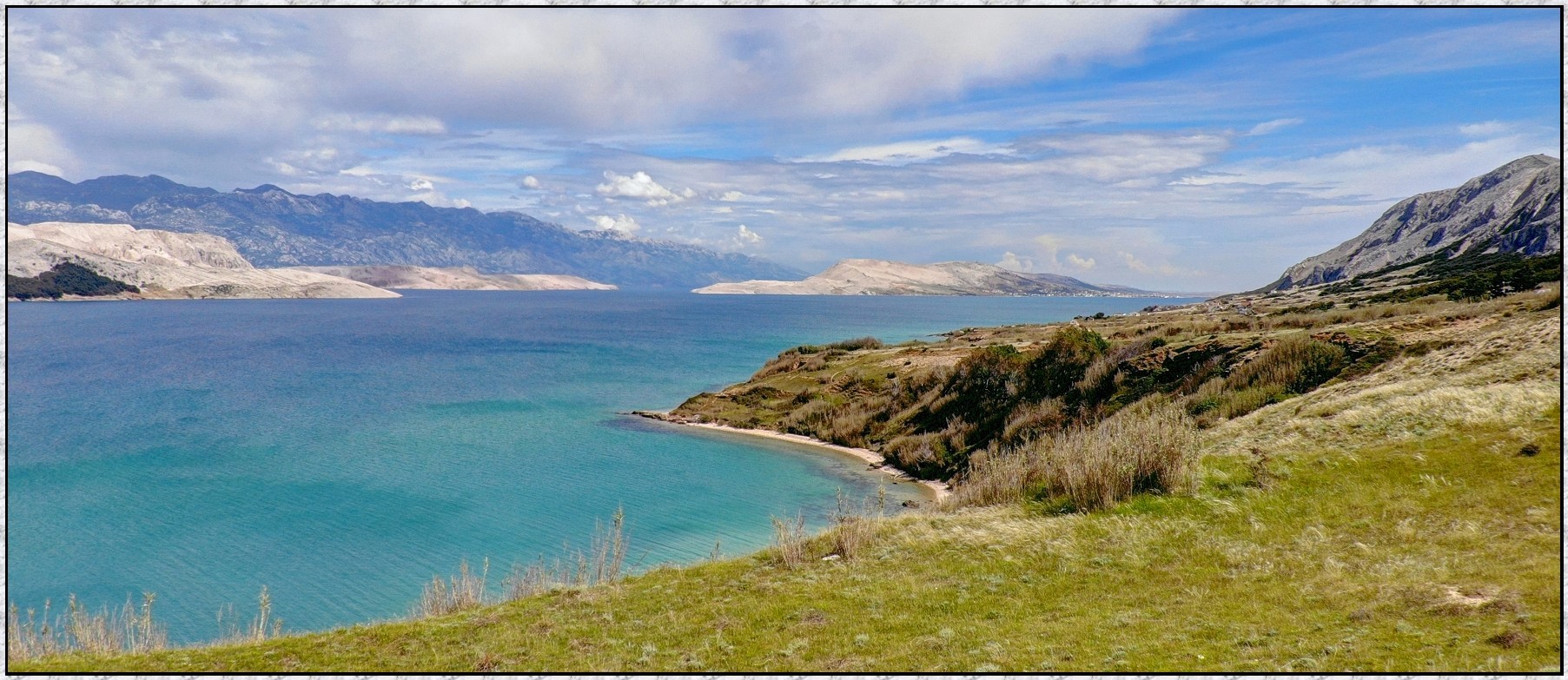 Insel Pag mit Blick auf die Pager Bucht, Kroatien Camper-Reise Mai 2019