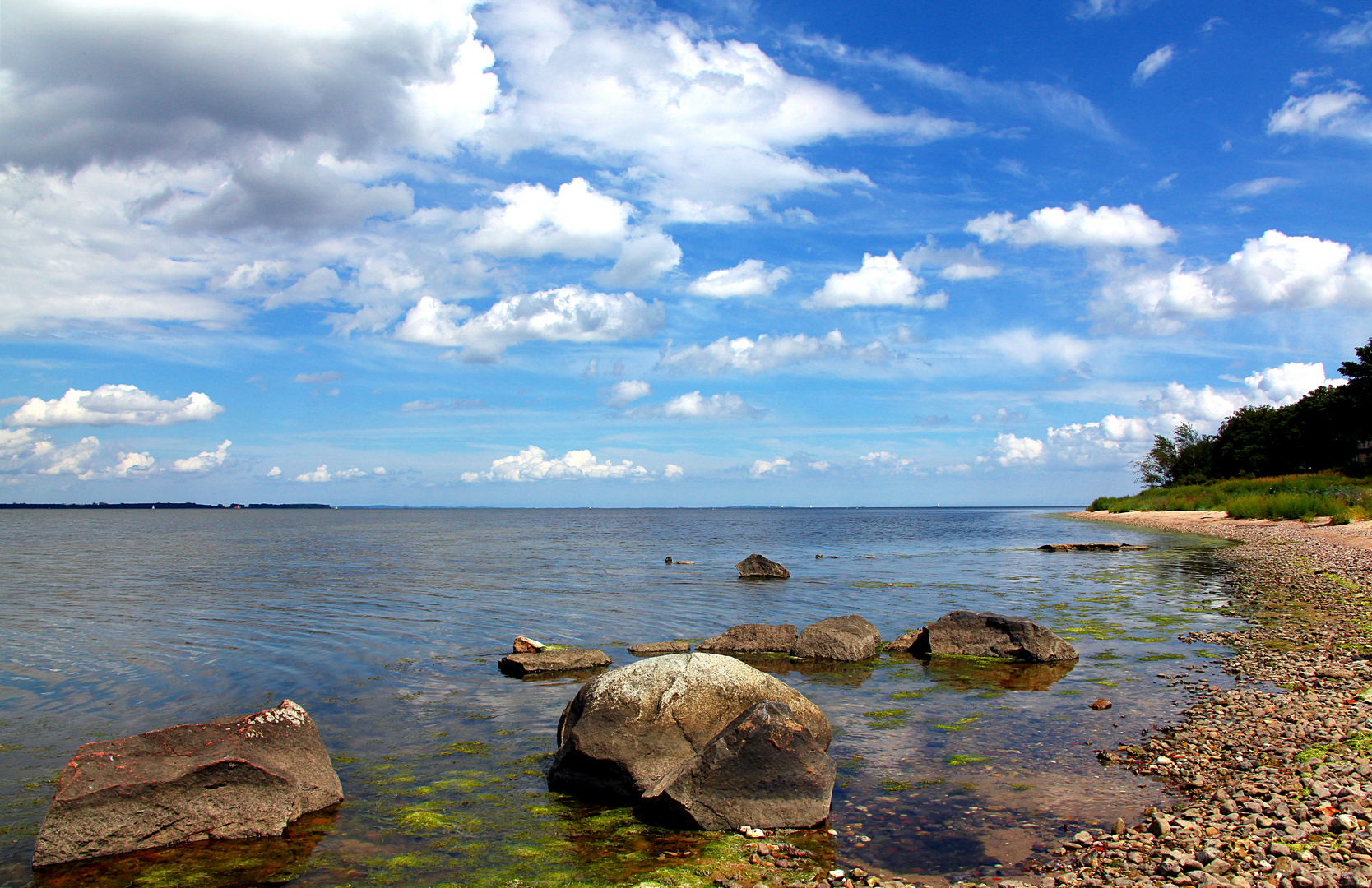 Insel Riems, Nordküste, Blick über den Greifswalder Bodden