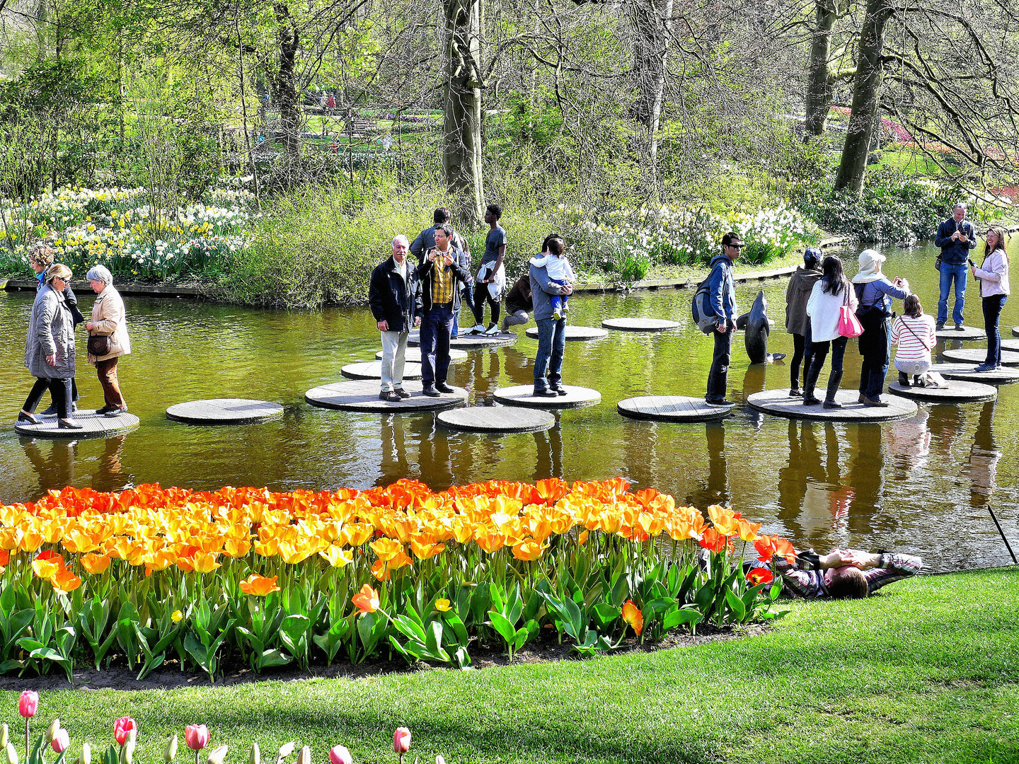 Inselverkehr im Keukenhof 