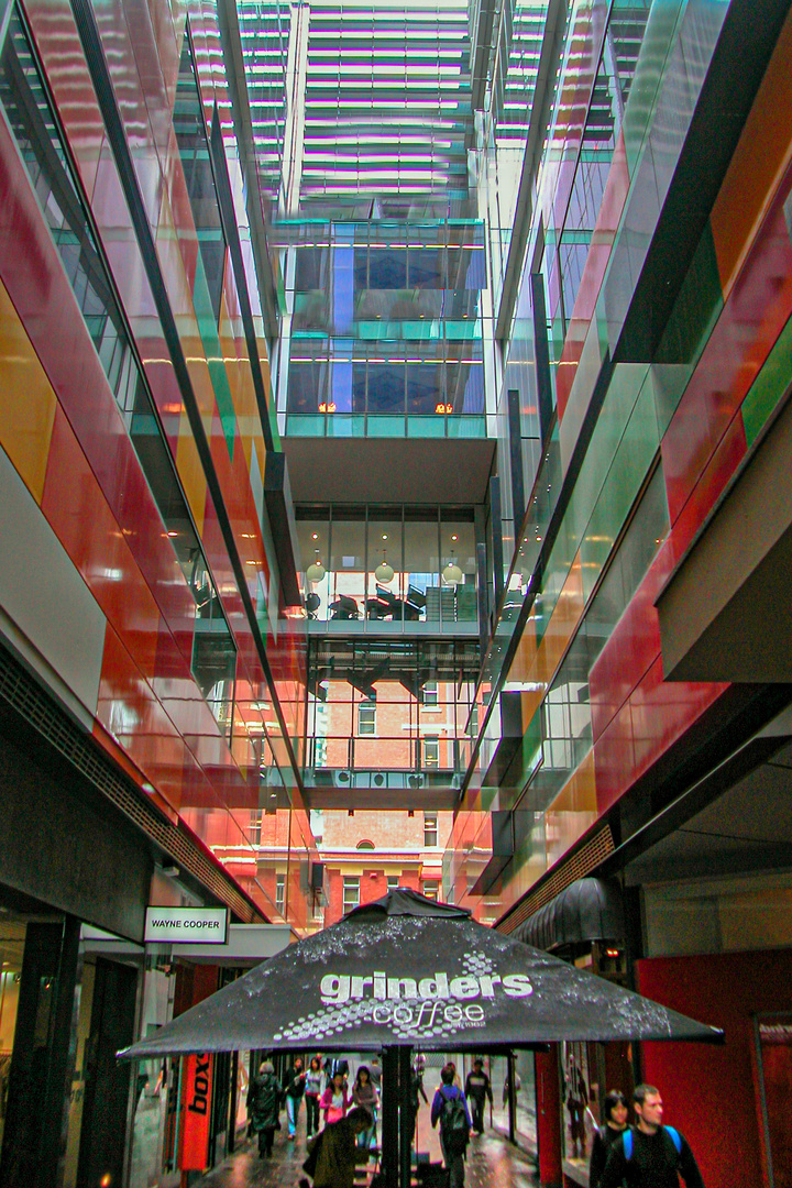 Inside a business complex