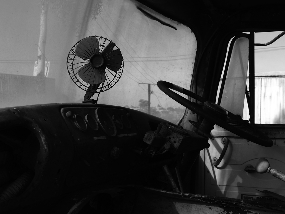 Inside an old Truck