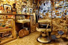 inside at Angel Delgadillos barbershop