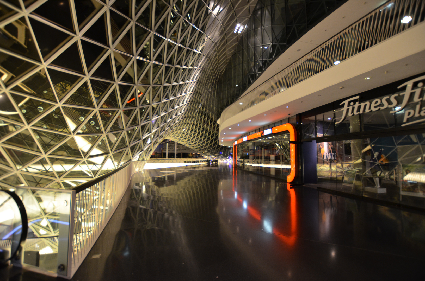 Inside MyZeil at night