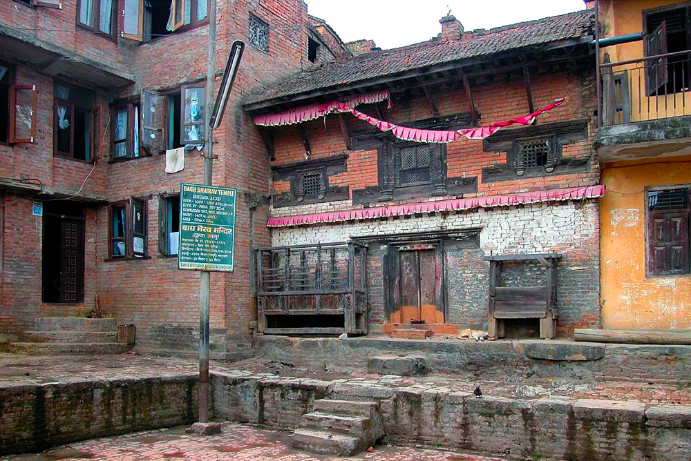 Inside the Bagh Bhairav temple premise in Kirtipur