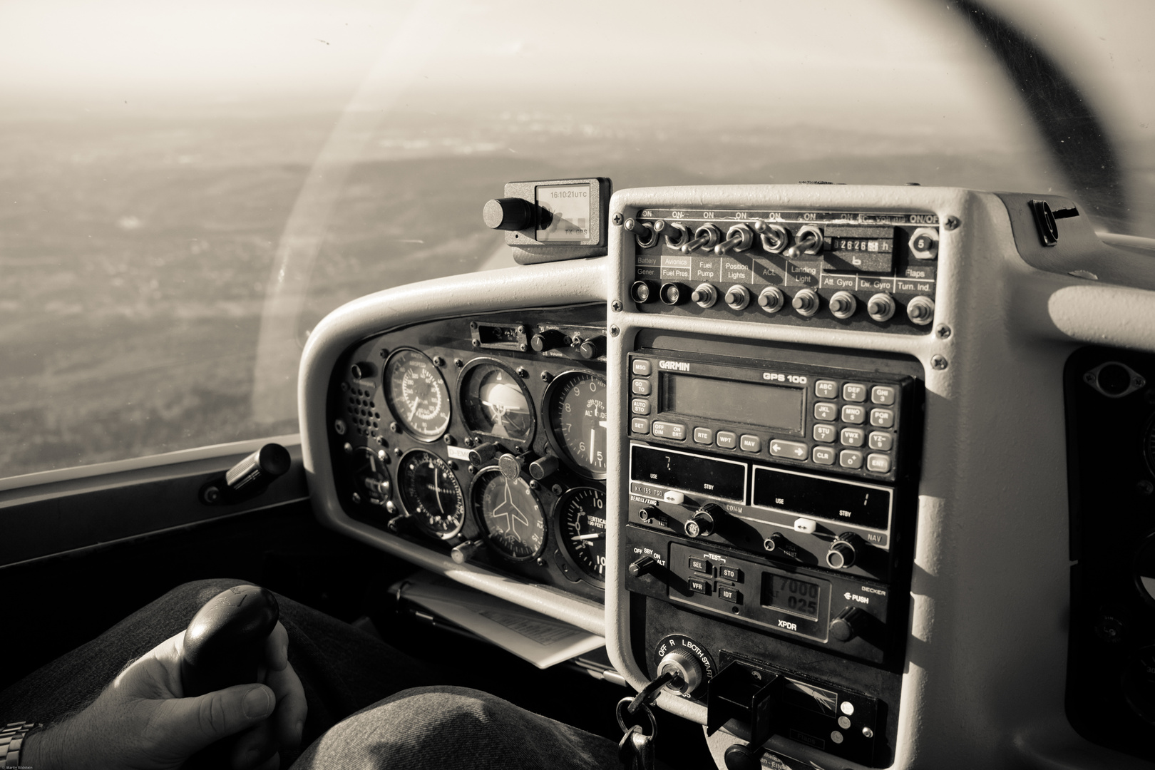 Inside the cockpit