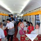 Inside the dining coach