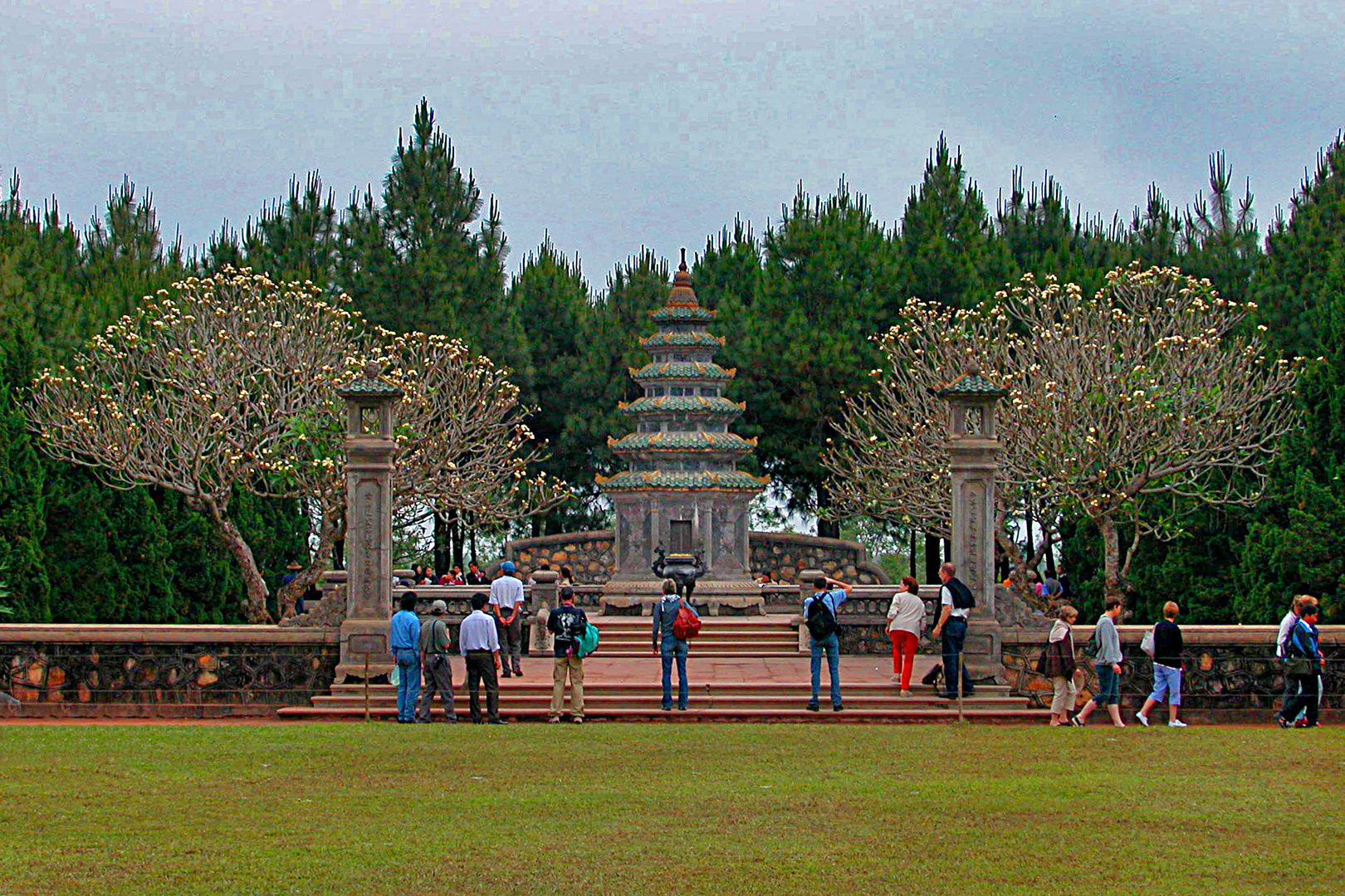 Inside the garden at Thien Mu Pagoda