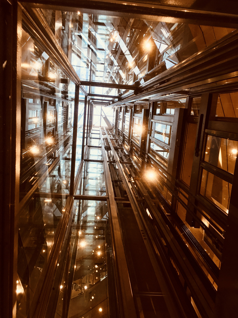 Inside the lift shaft