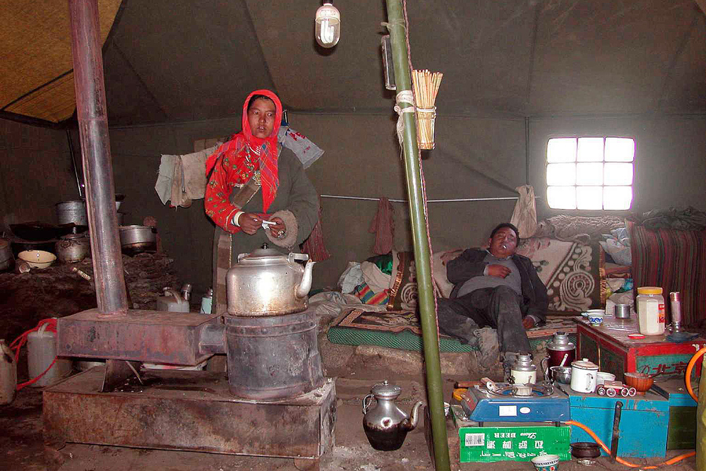 Inside the nomads tent