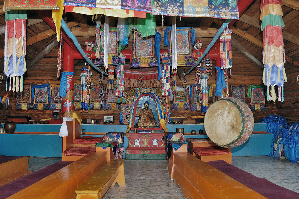 Inside the wooden monastery