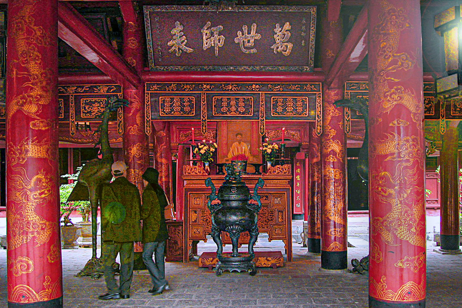 Inside Van Mieu Temple of Literature