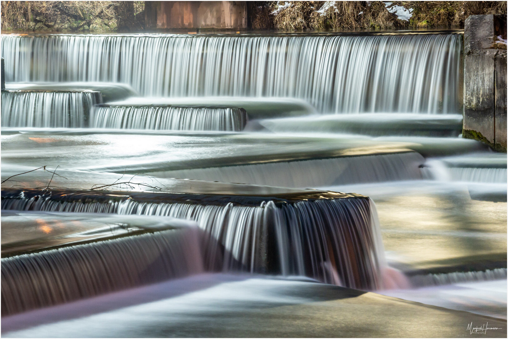 Inspiring waterfall by night