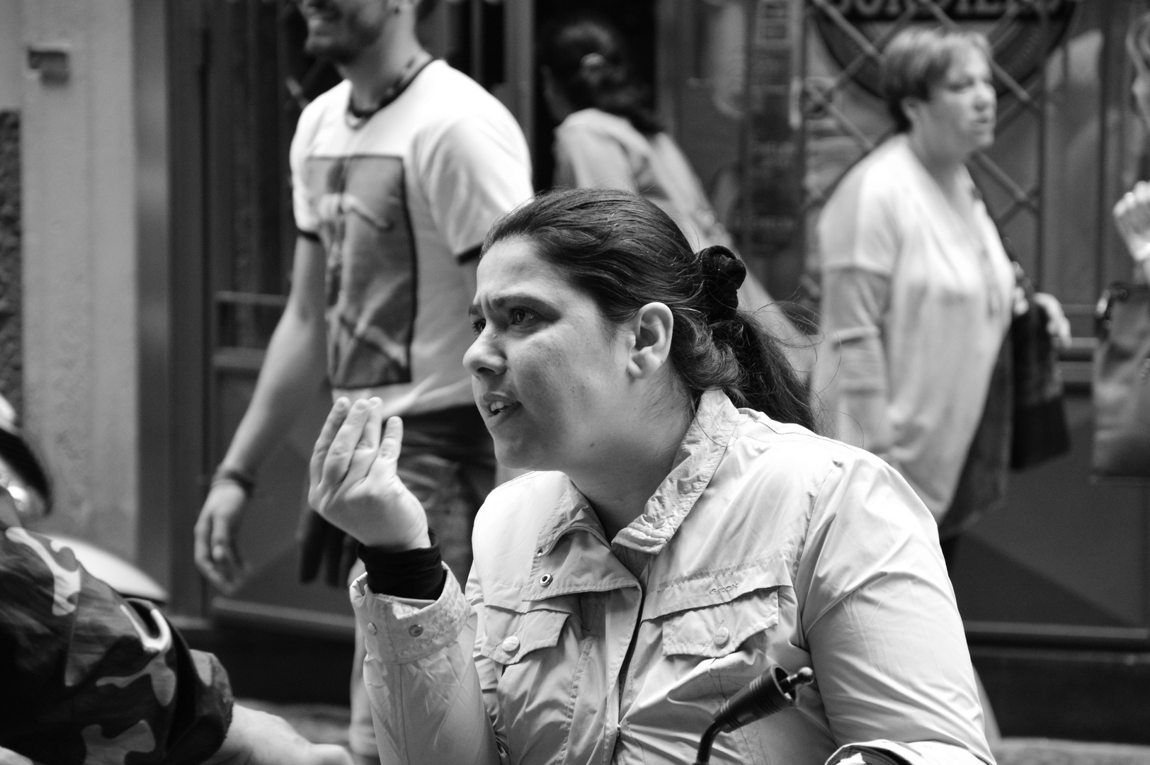 Intensive discussion, street, Naples, Spring 2015