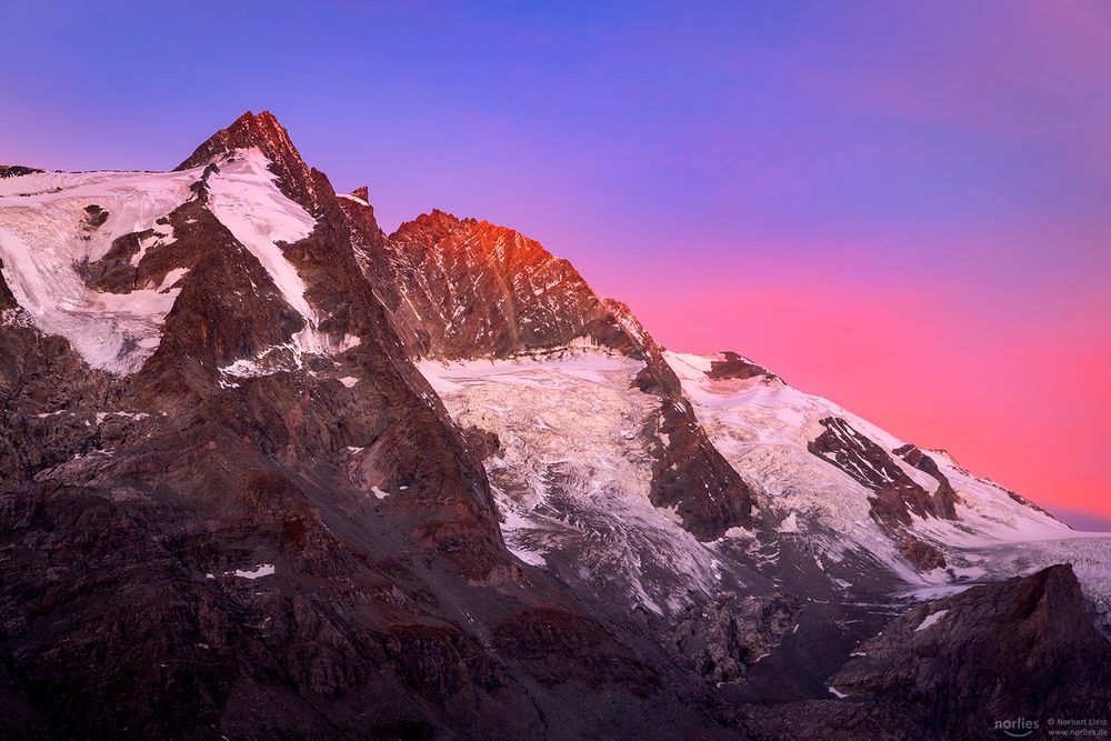 Intensives Leuchten am Großglockner