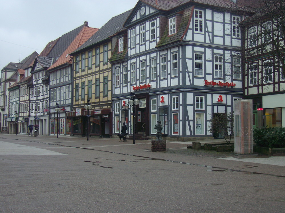 Interessante Häuserfassade in der Rattenfängerstadt Hameln