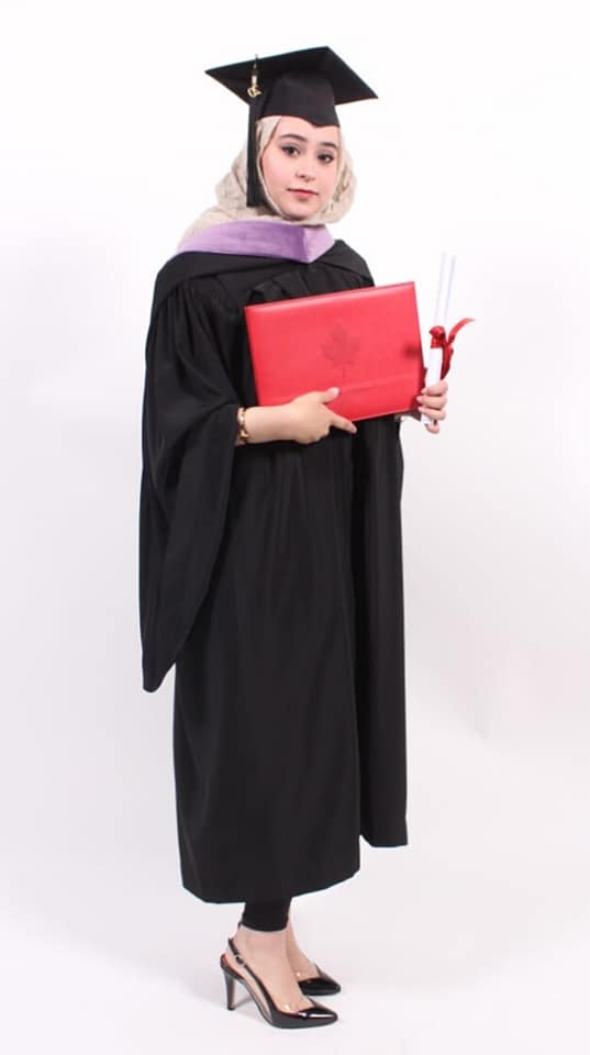 Interior Design Architect Nora Khalaf graduation from the Canadian University Dubai Class 2020