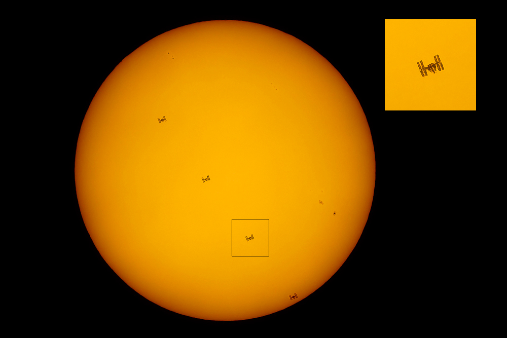 International Space Station vor der Sonne