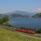 Internationaler Reisezug am Alpsee